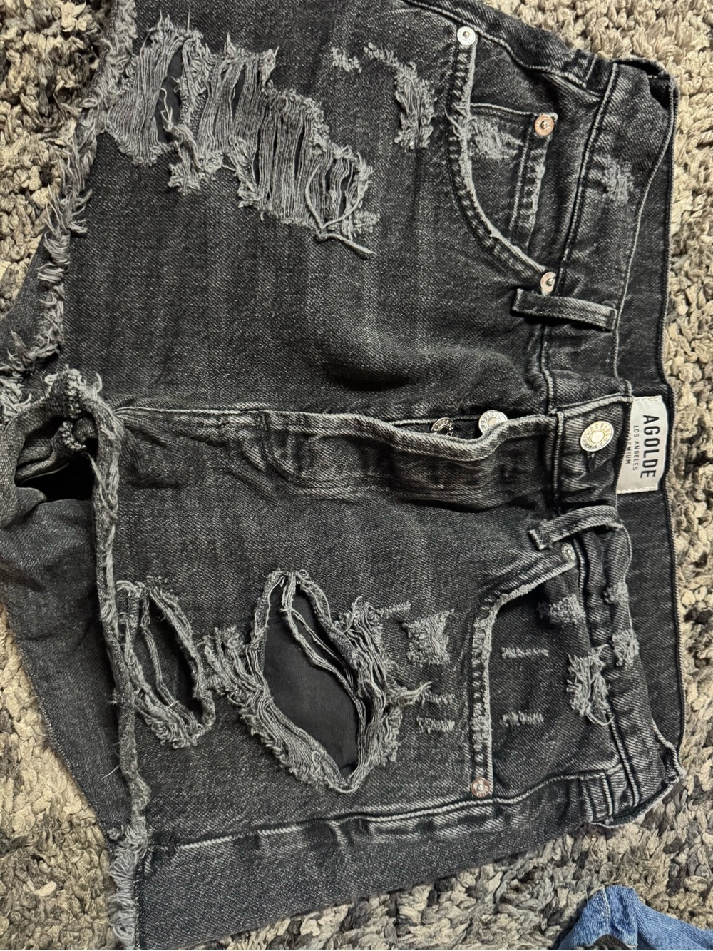 AGOLDE Parker Vintage Cut Off Short Black Waist 29